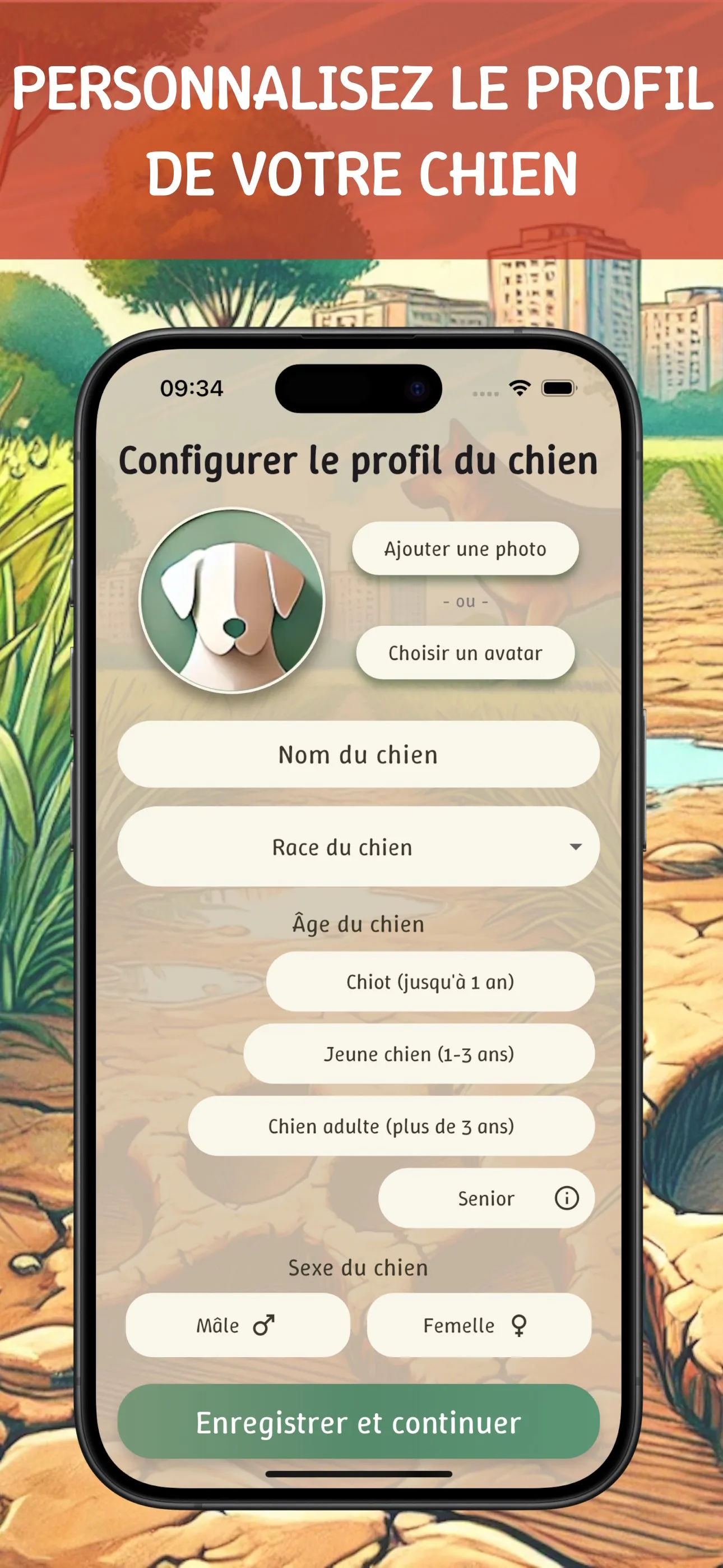 Appli Steps4Dogs - vue fonctionnalité, écran 2