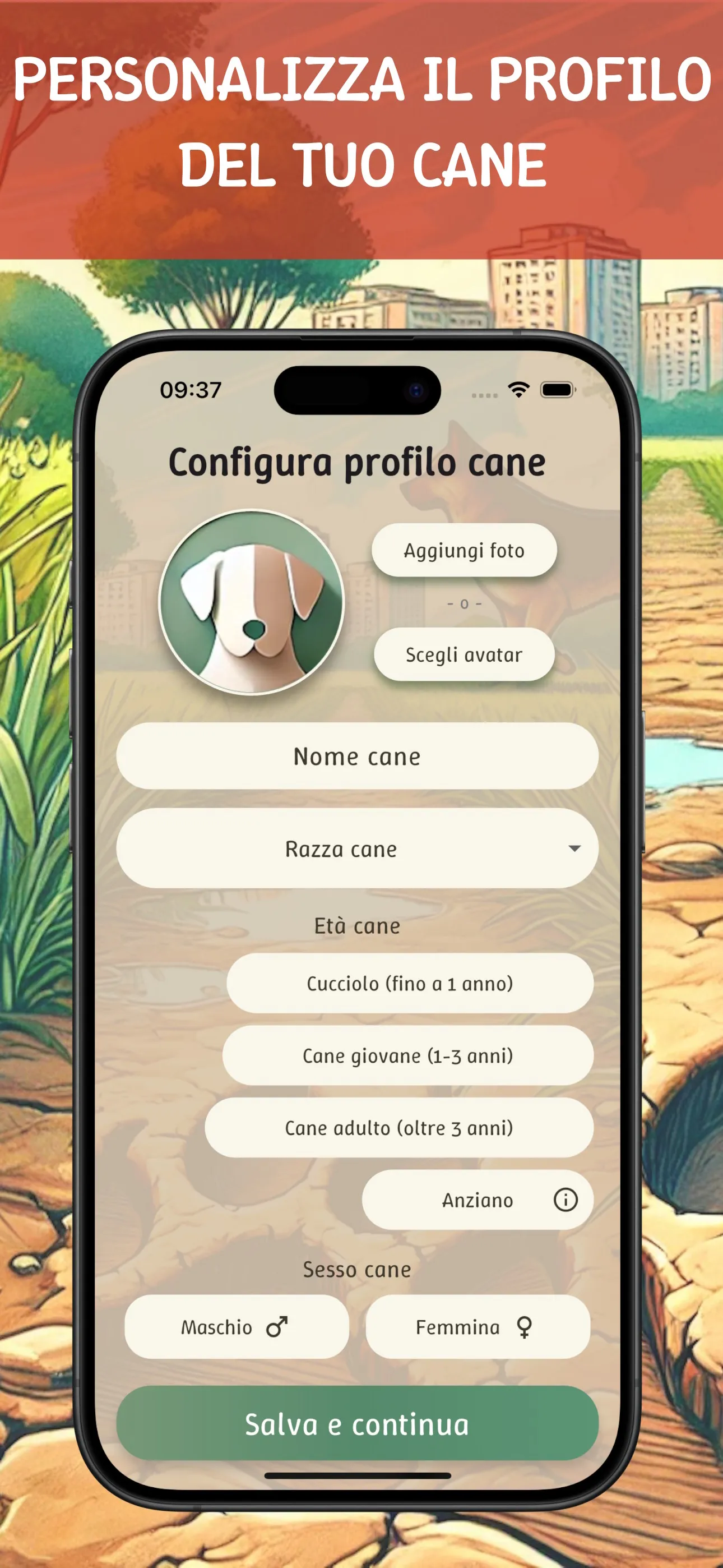 App Steps4Dogs - vista funzionalità, schermo 2