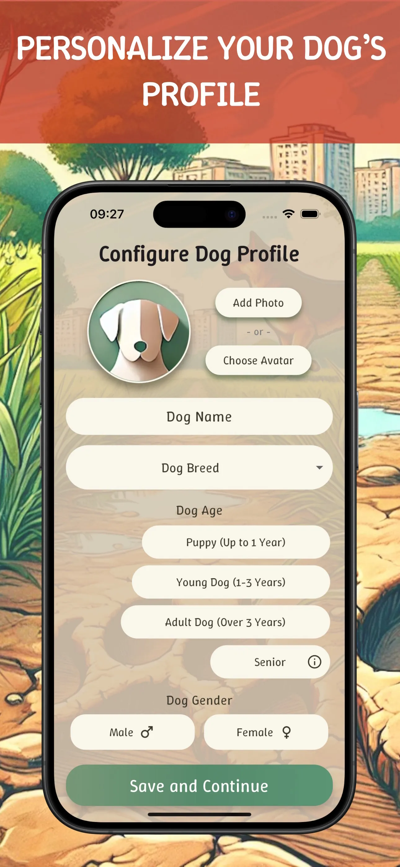 Steps4Dogs App - feature view, screen 2