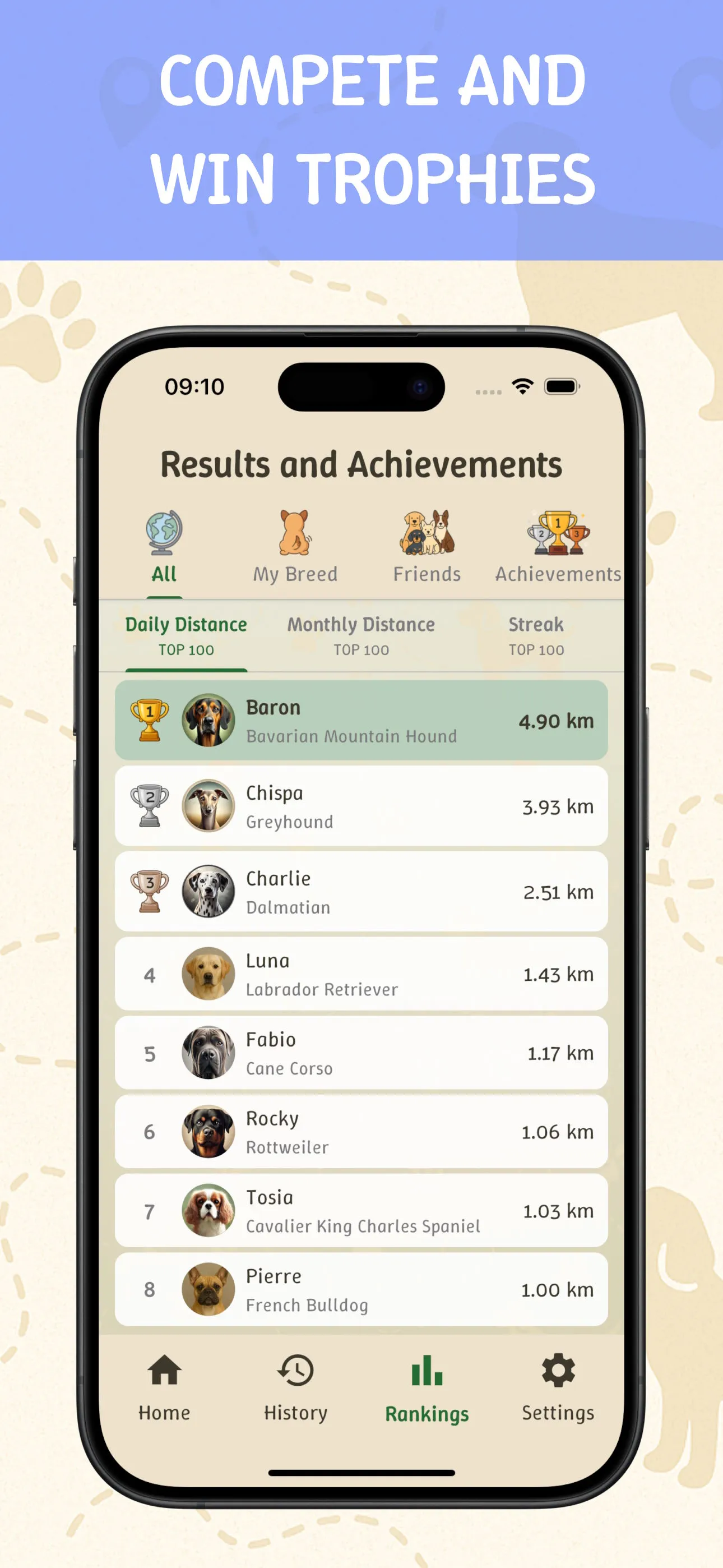 Steps4Dogs App - feature view, screen 6