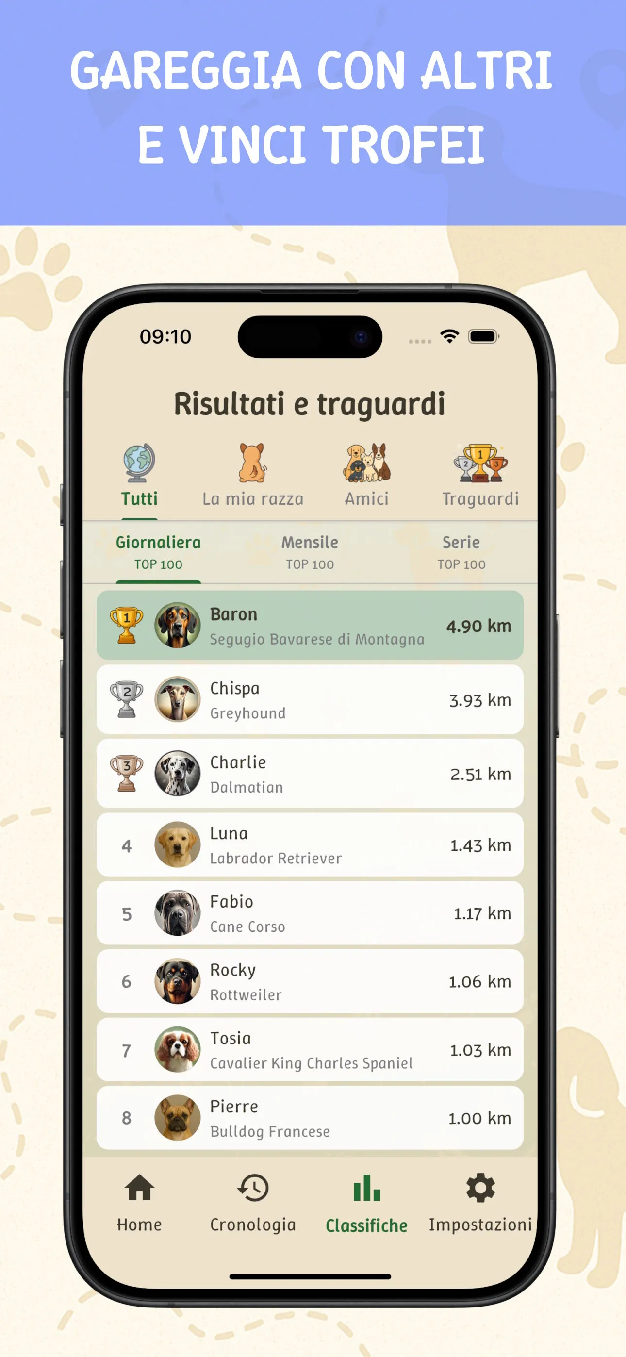 App Steps4Dogs - vista funzionalità, schermo 6