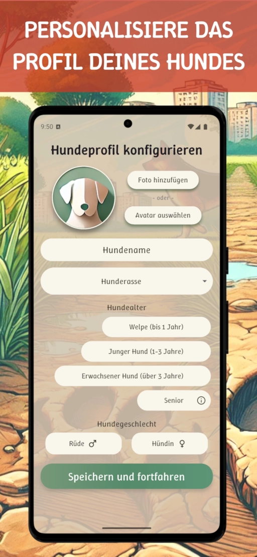 Steps4Dogs App – passe das Profil deines Hundes an