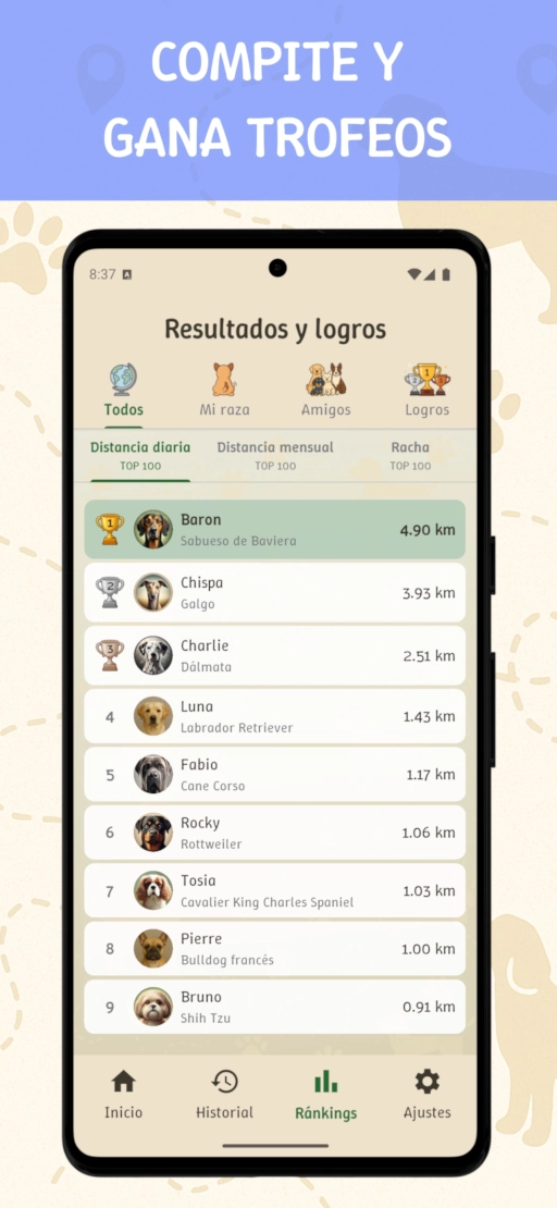 App Steps4Dogs – compite con otros y gana trofeos